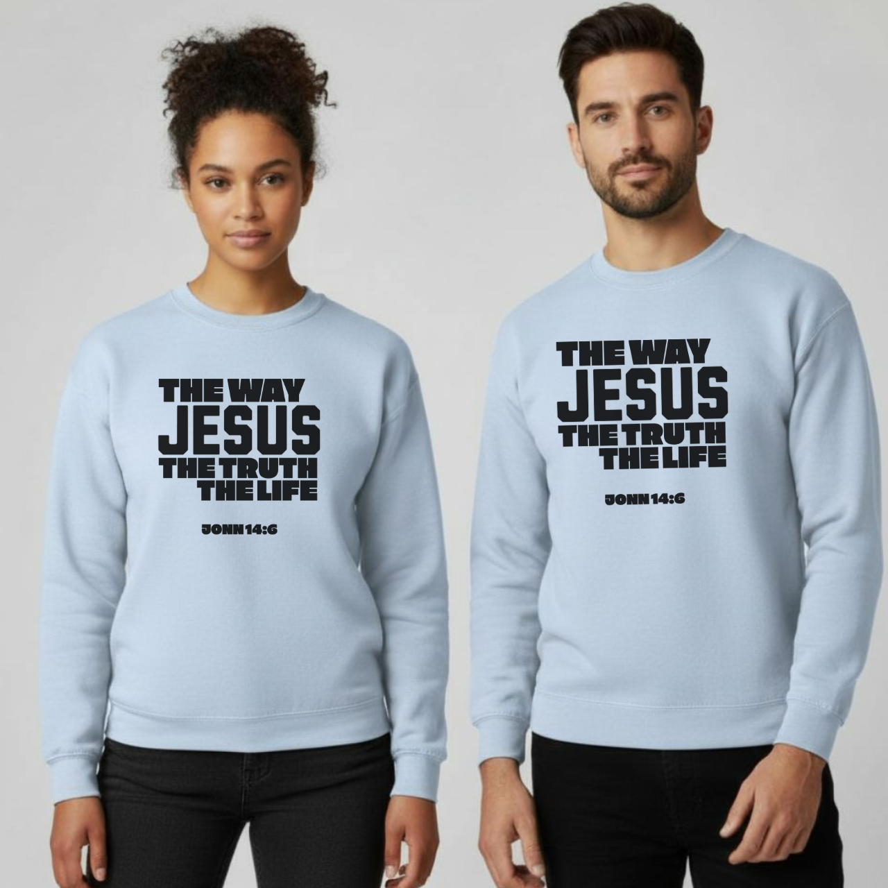 The Way The Truth The Life Sweatshirt • John 14:6 Bible Verse Crewneck • Christian Faith Shirt • Gildan 18000 Unisex Pullover
