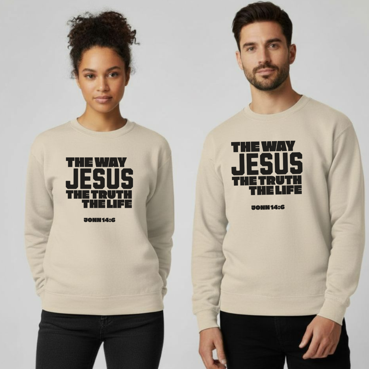 The Way The Truth The Life Sweatshirt • John 14:6 Bible Verse Crewneck • Christian Faith Shirt • Gildan 18000 Unisex Pullover