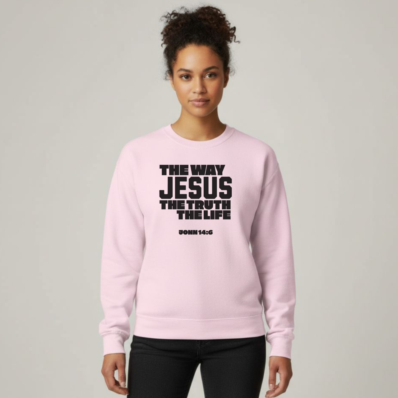 The Way The Truth The Life Sweatshirt • John 14:6 Bible Verse Crewneck • Christian Faith Shirt • Gildan 18000 Unisex Pullover