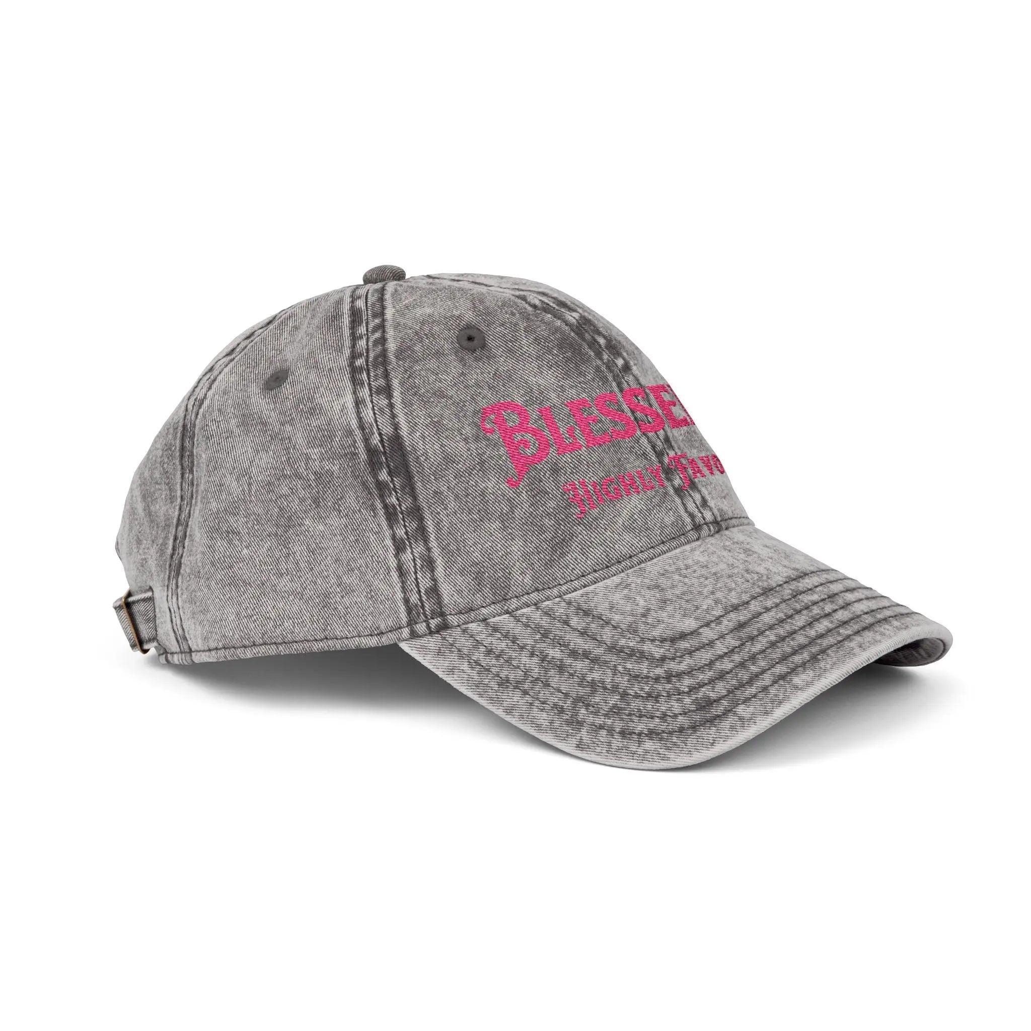 Blessed Highly Favored Luke 1:28 Vintage Cap | Washed Cotton Adjustable Hat Goshen & Selah Co