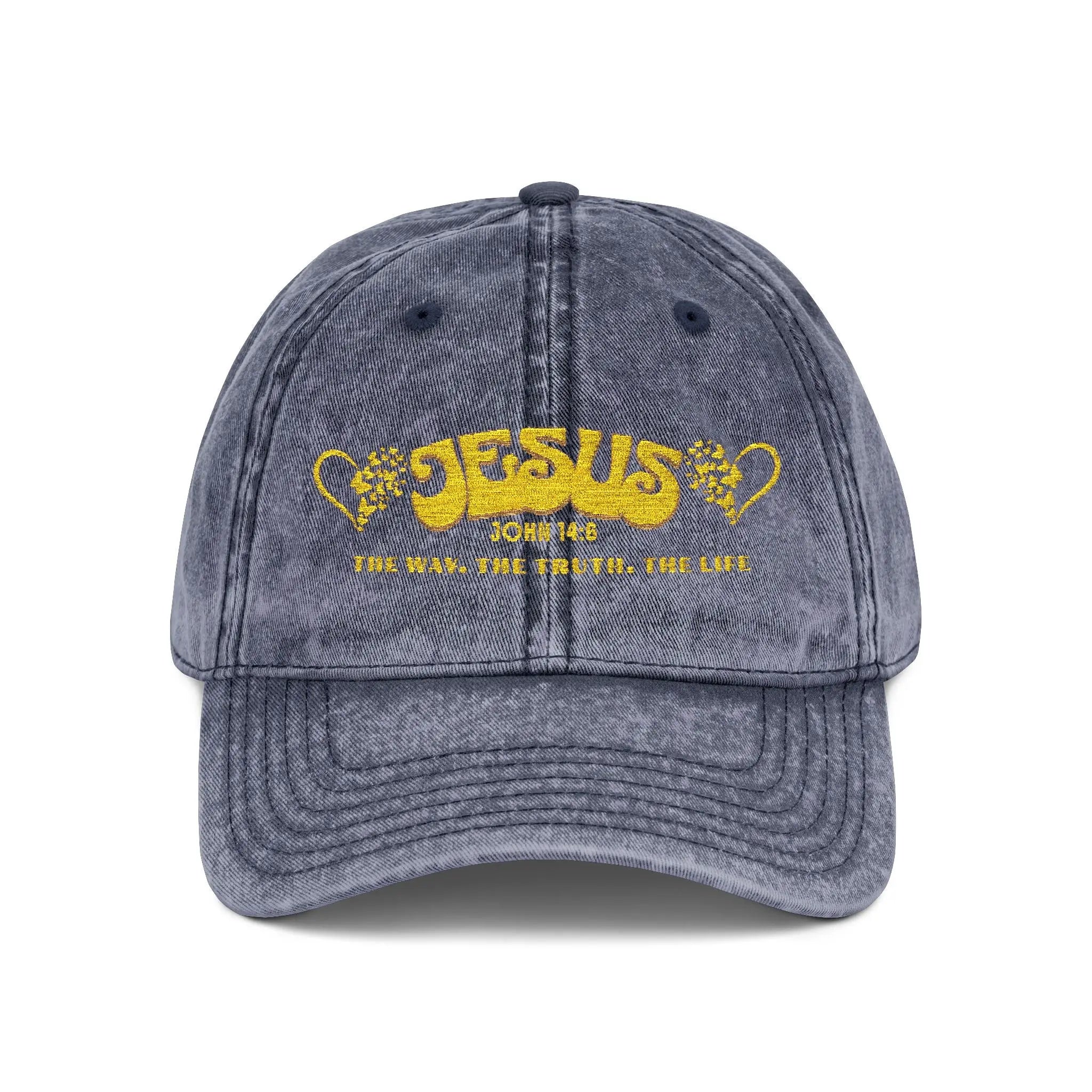 JOHN 14:6 Jesus The Way The Truth The Life Vintage Cap | Washed Cotton Adjustable Hat Goshen & Selah Co