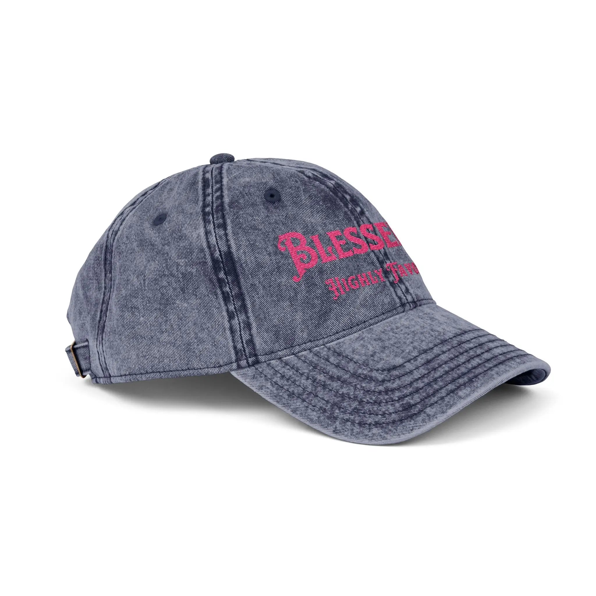 Blessed Highly Favored Luke 1:28 Vintage Cap | Washed Cotton Adjustable Hat Goshen & Selah Co