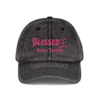 Blessed Highly Favored Luke 1:28 Vintage Cap | Washed Cotton Adjustable Hat Goshen & Selah Co