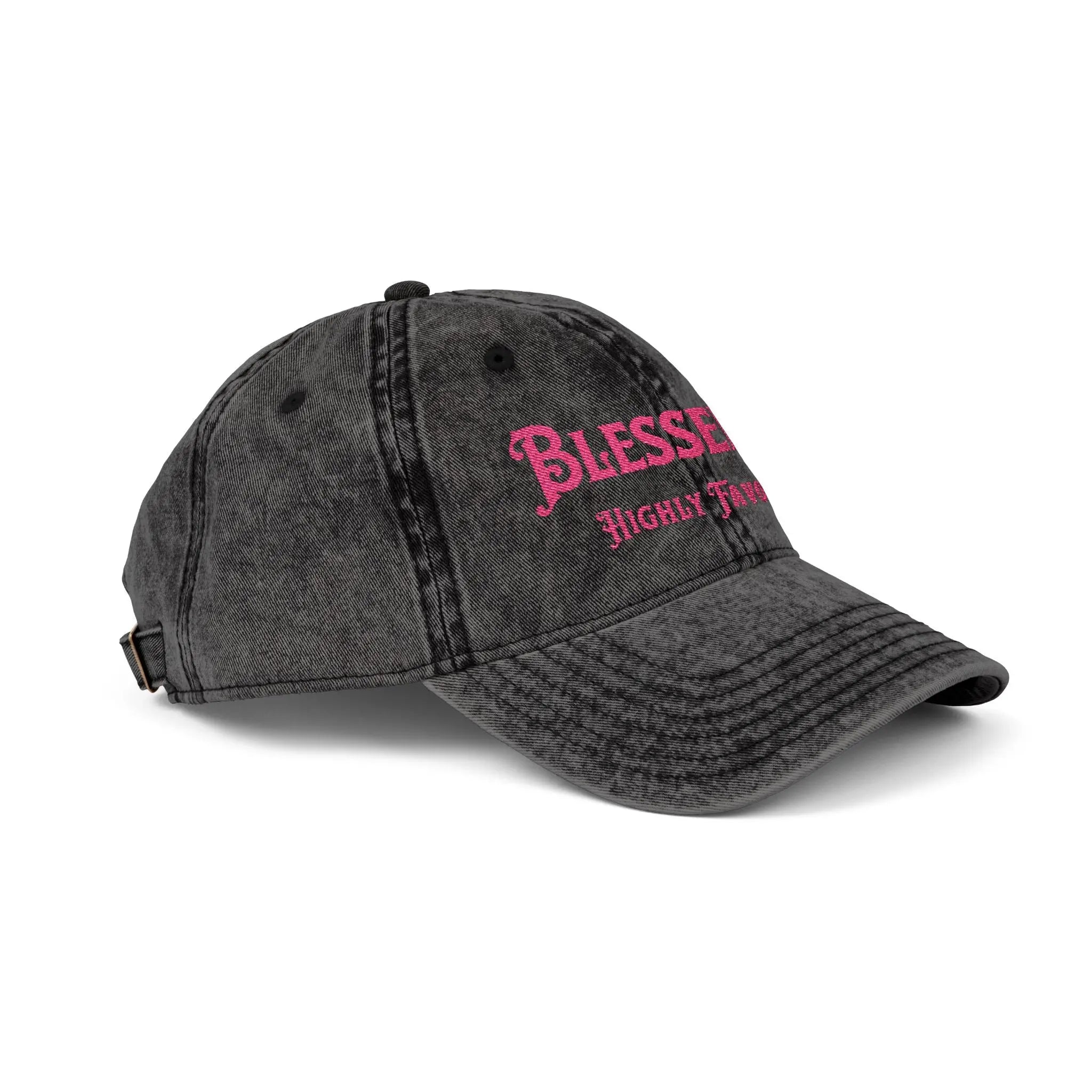 Blessed Highly Favored Luke 1:28 Vintage Cap | Washed Cotton Adjustable Hat Goshen & Selah Co