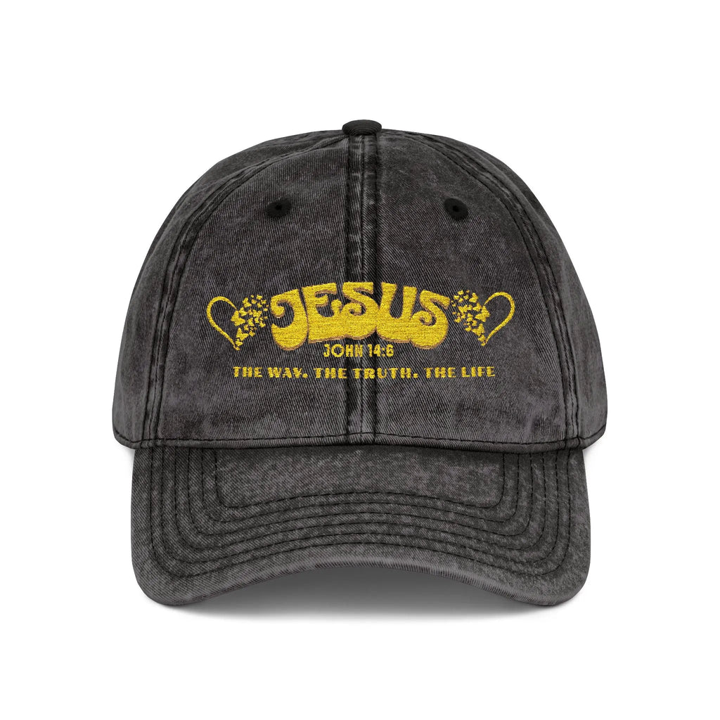 JOHN 14:6 Jesus The Way The Truth The Life Vintage Cap | Washed Cotton Adjustable Hat Goshen & Selah Co