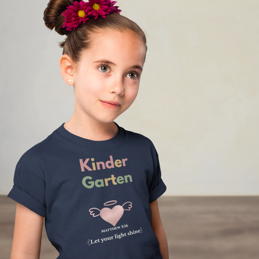 Kindergarten Back-to-School Youth T-Shirt – Christian Bible Verse Tee Matthew 5:16