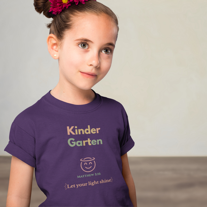 Kindergarten Back-to-School Youth T-Shirt – Christian Bible Verse Tee Matthew 5:16