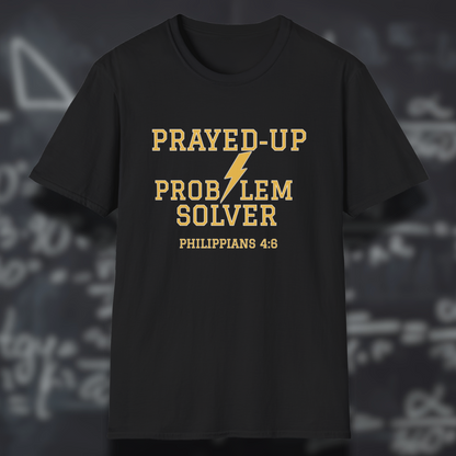 Prayed-Up Problem Solver (Stacked) Bible Verse (Philippians 4:6)- Varsity Christian Tee — Back-to-School