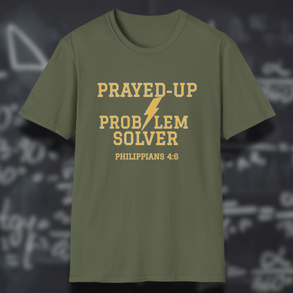Prayed-Up Problem Solver (Stacked) Bible Verse (Philippians 4:6)- Varsity Christian Tee — Back-to-School