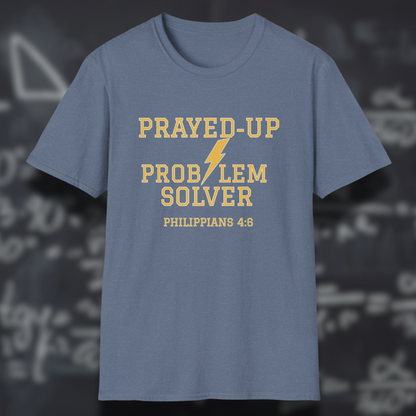 Prayed-Up Problem Solver (Stacked) Bible Verse (Philippians 4:6)- Varsity Christian Tee — Back-to-School
