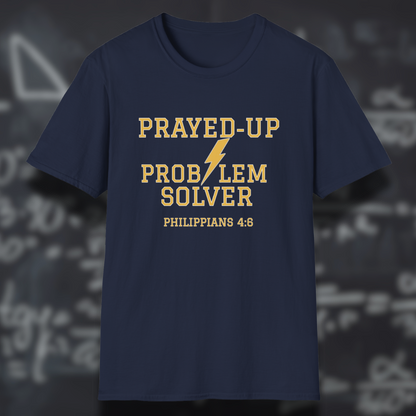 Prayed-Up Problem Solver (Stacked) Bible Verse (Philippians 4:6)- Varsity Christian Tee — Back-to-School