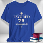 Favored ’26 Romans 8:31 T-Shirt | Senior Tee Goshen & Selah Co