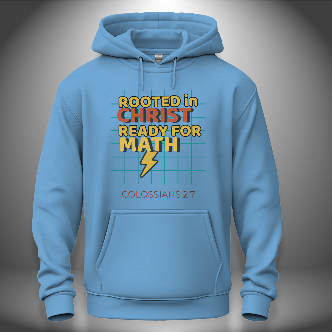 Rooted in Christ – Ready for Math Youth Hooded Sweatshirt – Bible Verse Colossians 2:7 Christian Back-to-School Hoodie