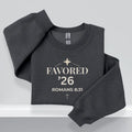 Favored ’26 Sweatshirt | Romans 8:31 Senior Crewneck Printify