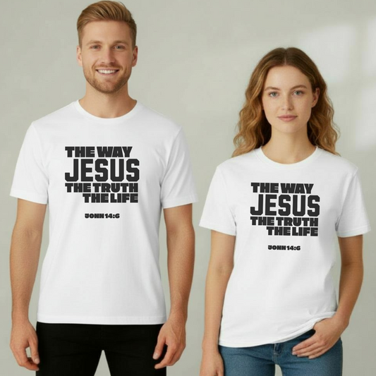 The Way, The Truth, The Life Christian T-Shirt • John 14:6 Bible Verse Tee • Bold Faith Comfort Colors 1717