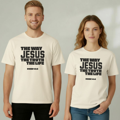 The Way, The Truth, The Life Christian T-Shirt • John 14:6 Bible Verse Tee • Bold Faith Comfort Colors 1717