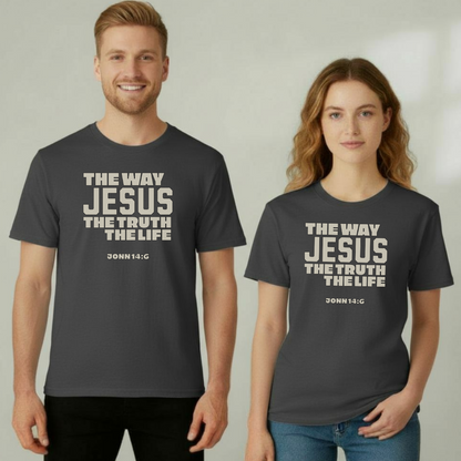 The Way, The Truth, The Life Christian T-Shirt • John 14:6 Bible Verse Tee • Bold Faith Comfort Colors 1717