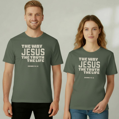 The Way, The Truth, The Life Christian T-Shirt • John 14:6 Bible Verse Tee • Bold Faith Comfort Colors 1717