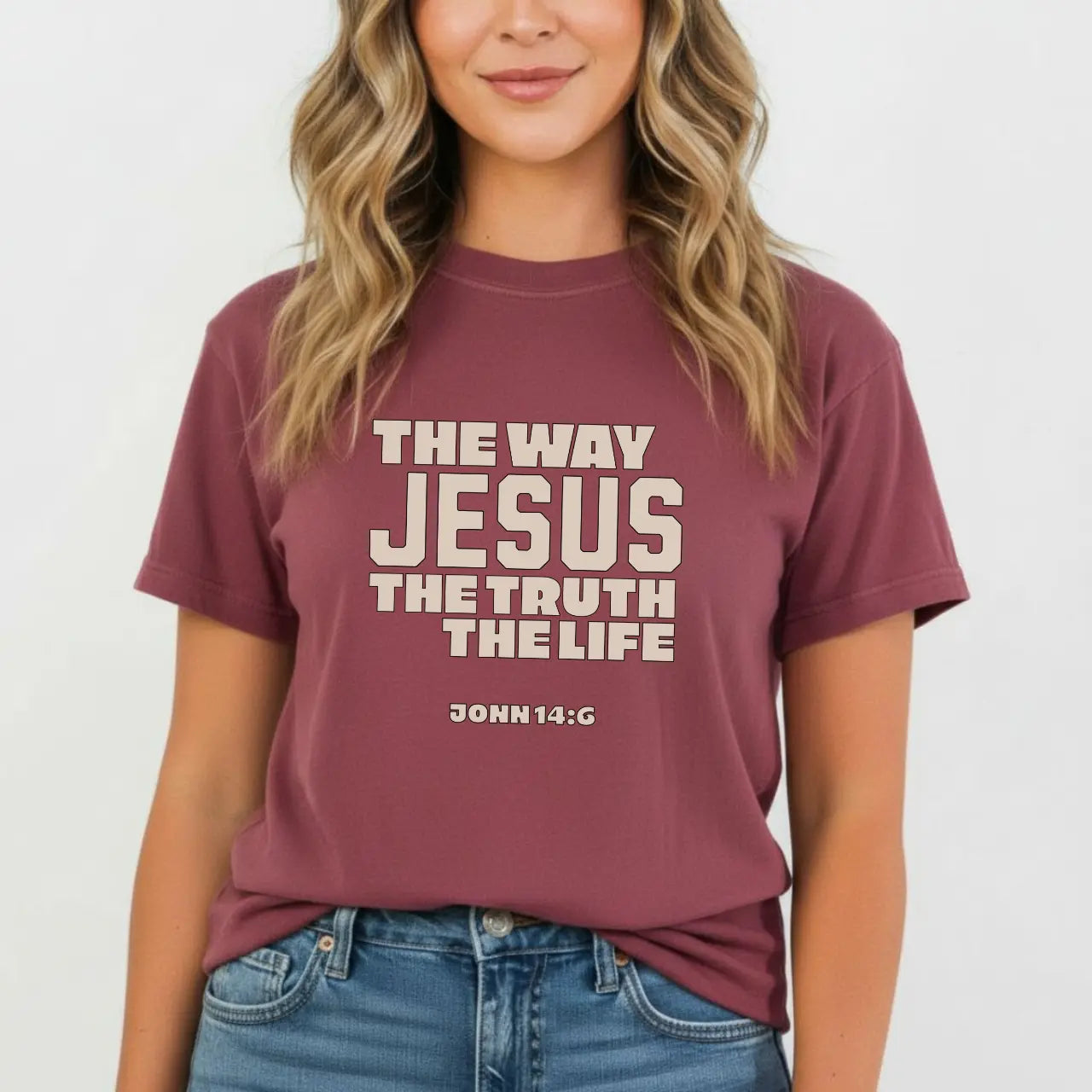Jesus The Way Truth Life T-Shirt | Unisex Comfort Colors Tee Goshen & Selah Co
