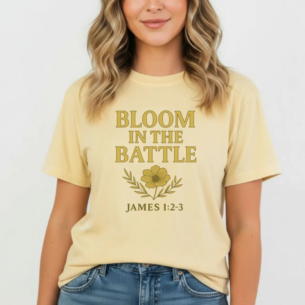 Bloom in the Battle T-Shirt | Comfort Colors Tee Goshen & Selah Co
