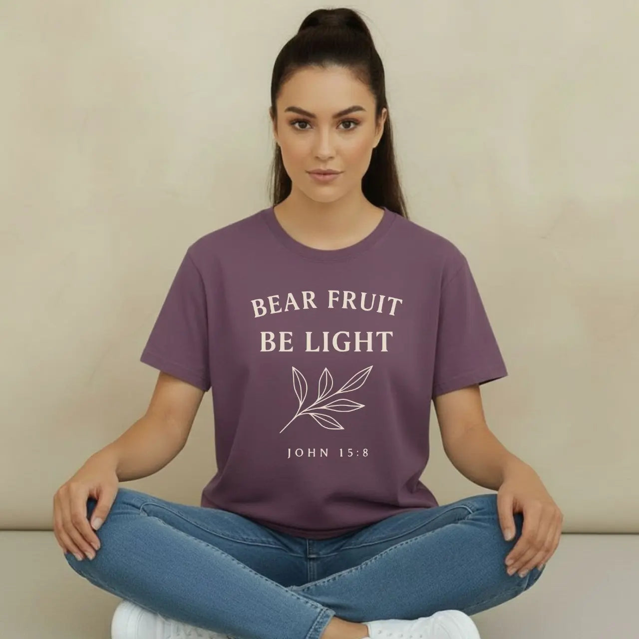 Bear Fruit Be Light T-Shirt | Faith Comfort Colors Tee Goshen & Selah Co