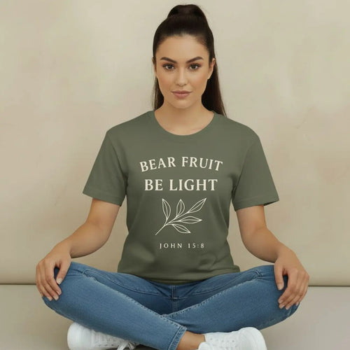 Bear Fruit Be Light T-Shirt | Faith Comfort Colors Tee Goshen & Selah Co