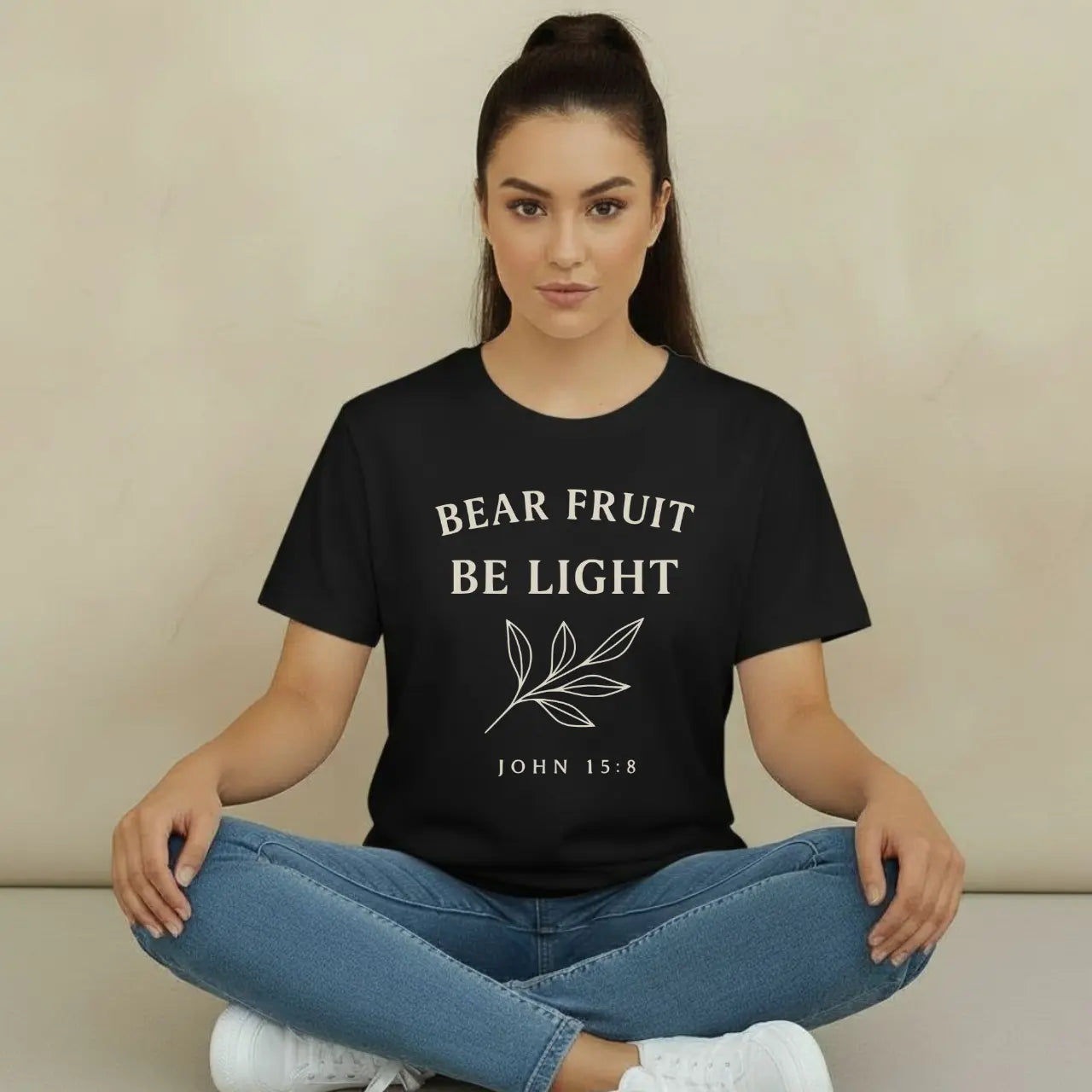 Bear Fruit Be Light T-Shirt | Faith Comfort Colors Tee Goshen & Selah Co
