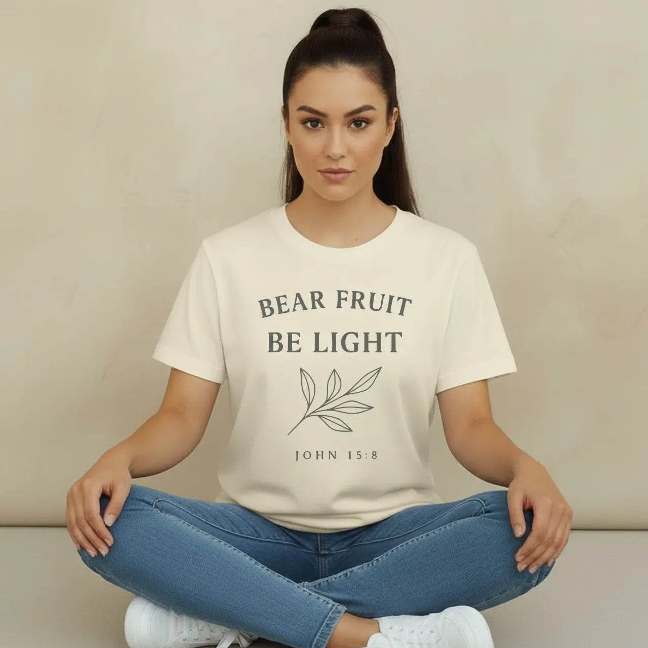 Bear Fruit Be Light T-Shirt | Faith Comfort Colors Tee Goshen & Selah Co