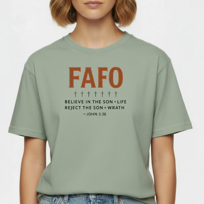 FAFO Christian T-Shirt • John 3:36 Bible Verse Tee • Comfort Colors 1717 Bold Faith Shirt