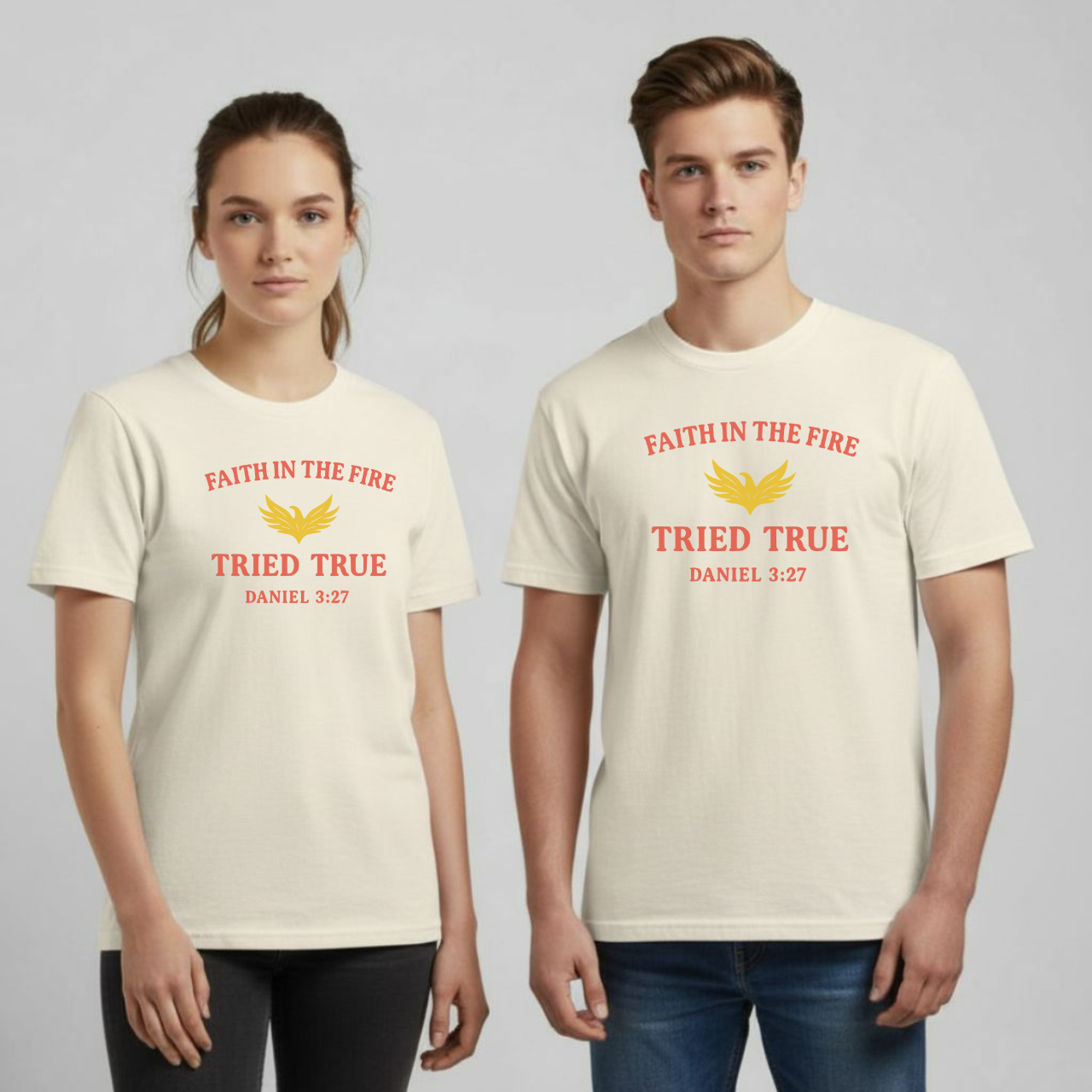 Faith in the Fire T-Shirt • Daniel 3:27 Christian Bible Verse Tee • Tried & True Comfort Colors 1717 Garment-Dyed
