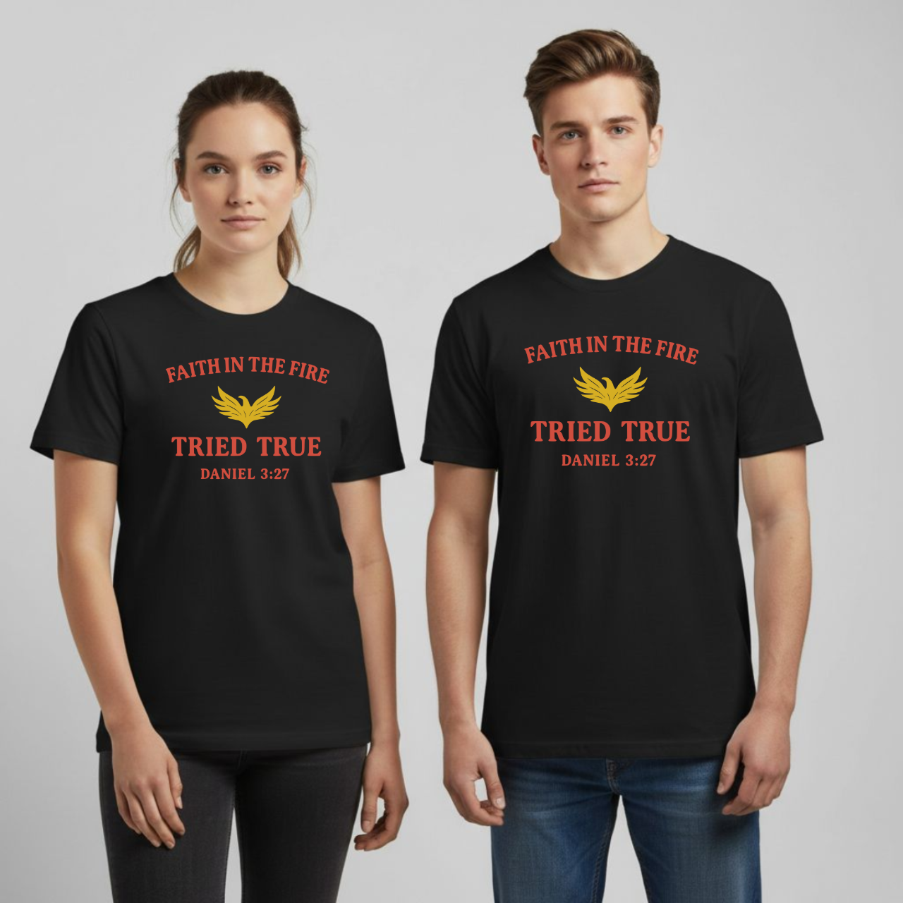Faith in the Fire T-Shirt • Daniel 3:27 Christian Bible Verse Tee • Tried & True Comfort Colors 1717 Garment-Dyed
