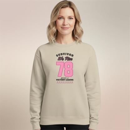 Survivor Victory League Sweatshirt • Micah 7:8 Bible Verse Crewneck • Breast Cancer Awareness Faith Sweater