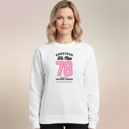 Survivor Victory League Sweatshirt • Micah 7:8 Bible Verse Crewneck • Breast Cancer Awareness Faith Sweater
