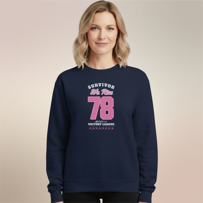 Survivor Victory League Sweatshirt • Micah 7:8 Bible Verse Crewneck • Breast Cancer Awareness Faith Sweater