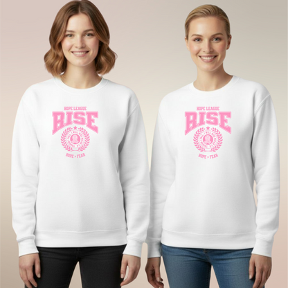 Survivor Hope League "Rise" Sweatshirt – Micah 7:8 | Breast Cancer Awareness Crewneck