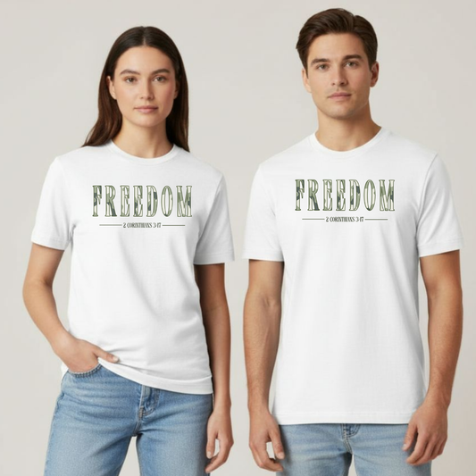 Freedom in Christ T-Shirt • 2 Corinthians 3:17 Bible Verse Tee • Comfort Colors 1717 Christian Shirt