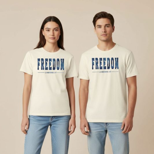 Freedom in Christ T-Shirt • 2 Corinthians 3:17 Bible Verse Tee • Men Women Comfort Colors 1717 Christian Shirt