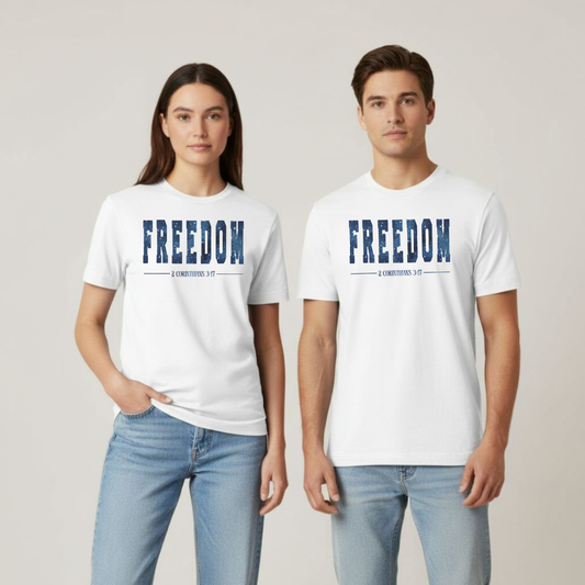 Freedom in Christ T-Shirt • 2 Corinthians 3:17 Bible Verse Tee • Comfort Colors 1717 Christian Shirt