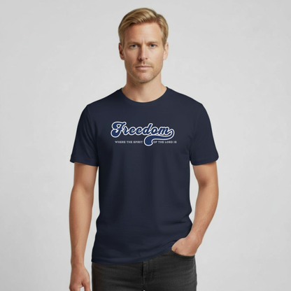 Freedom T-Shirt • 2 Corinthians 3:17 Bible Verse Tee • Gildan 64000 Christian Shirt