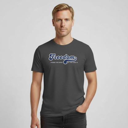 Freedom T-Shirt • 2 Corinthians 3:17 Bible Verse Tee • Gildan 64000 Christian Shirt