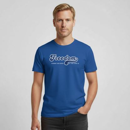 Freedom T-Shirt • 2 Corinthians 3:17 Bible Verse Tee • Gildan 64000 Christian Shirt