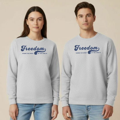 Freedom Christian Sweatshirt • 2 Corinthians 3:17 Bible Verse Crewneck • Unisex Gildan 18000 Faith Pullover