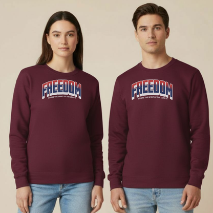 Freedom Christian Sweatshirt • Where the Spirit of the Lord Is • 2 Corinthians 3:17 Crewneck • Gildan 18000 Faith Apparel