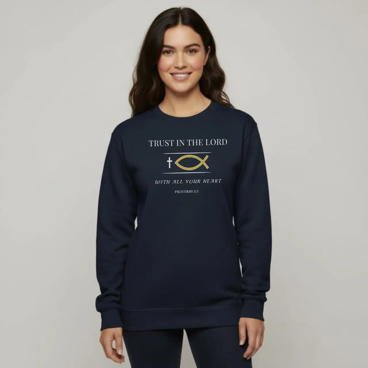 Trust in the Lord With All Your Heart Sweatshirt | Unisex Faith Crewneck Goshen & Selah Co