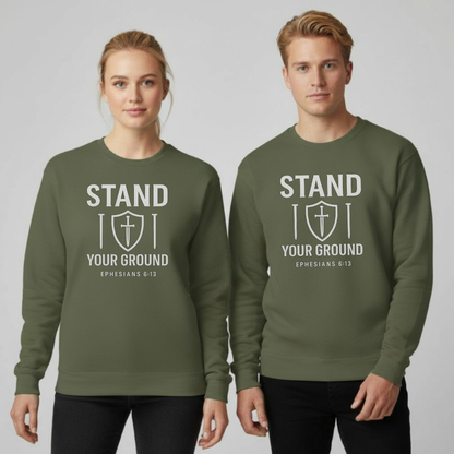 Stand Your Ground Sweatshirt • Ephesians 6:13 Bible Verse Crewneck • Christian Faith Shirt • Gildan 18000 Unisex Pullover