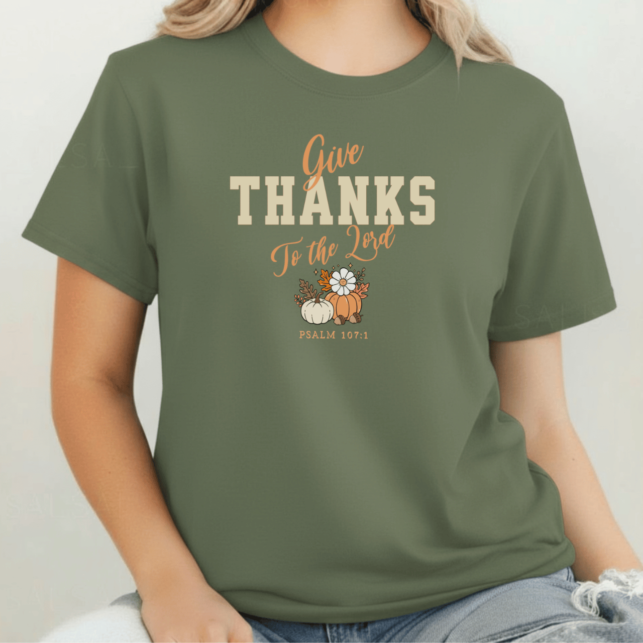 Give Thanks to the Lord T-Shirt • Psalm 107:1 Bible Verse Tee • Comfort Colors 1717 Christian Thanksgiving Shirt • Grateful Heart Gift