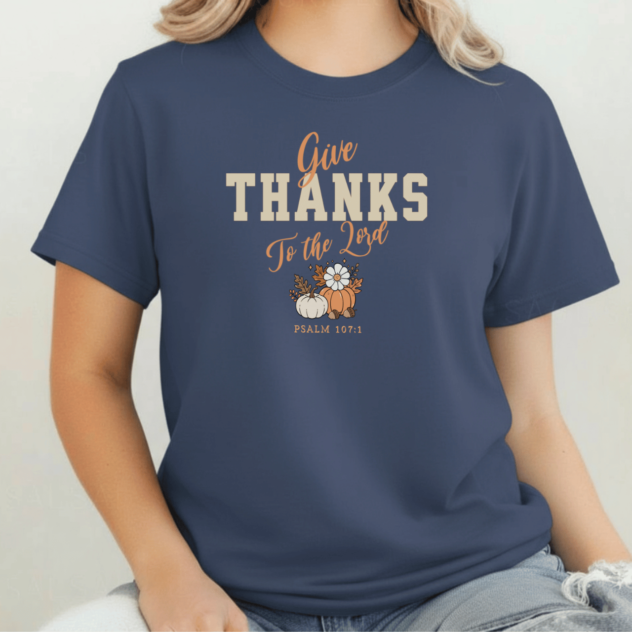 Give Thanks to the Lord T-Shirt • Psalm 107:1 Bible Verse Tee • Comfort Colors 1717 Christian Thanksgiving Shirt • Grateful Heart Gift