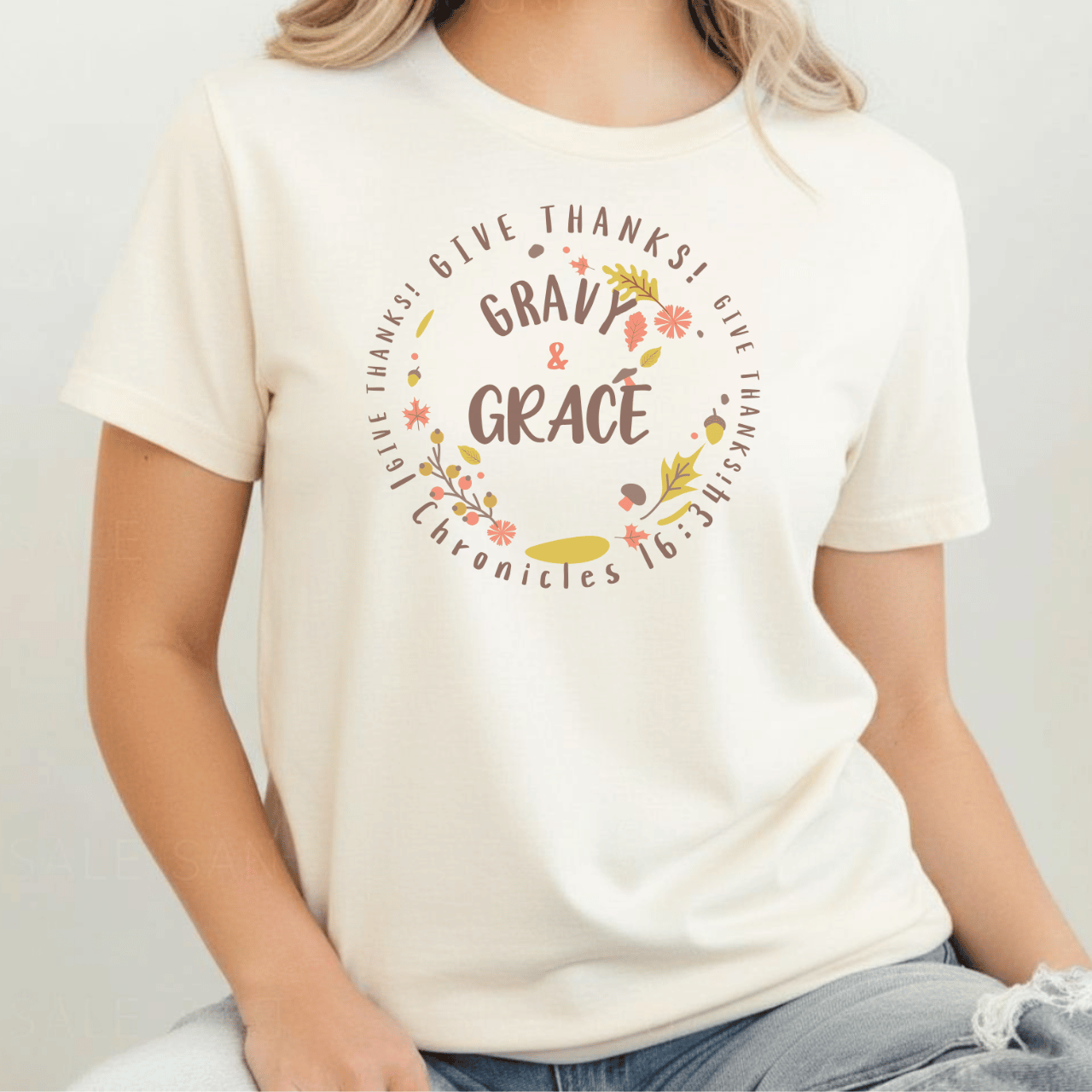 Gravy & Grace T-Shirt • 1 Chronicles 16:34 Bible Verse Tee • Comfort Colors 1717 Christian Thanksgiving Shirt • Faith Family Gratitude Gift
