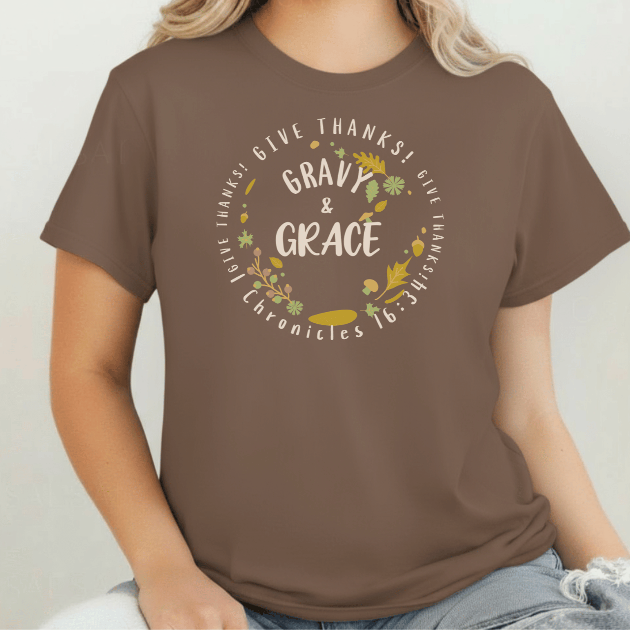 Gravy & Grace T-Shirt • 1 Chronicles 16:34 Bible Verse Tee • Comfort Colors 1717 Christian Thanksgiving Shirt • Faith Family Gratitude Gift