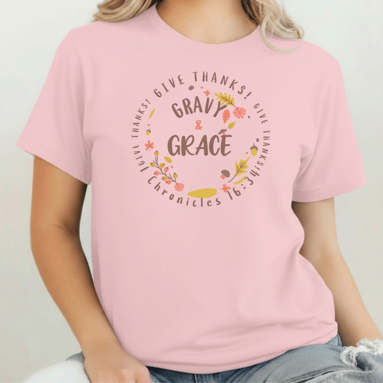 Gravy & Grace T-Shirt • 1 Chronicles 16:34 Bible Verse Tee • Comfort Colors 1717 Christian Thanksgiving Shirt • Faith Family Gratitude Gift